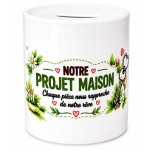 Tirelire couple en c�ramique cagnotte pour future maison
