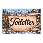 Plaque Toilettes 20 x 15 cm aluminium d�cor montagne et ski