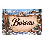 Plaque Bureau 20 x 15 cm aluminium d�cor montagne chalet ski