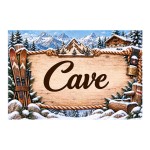 Plaque Cave 20 x 15 cm en aluminium d�cor montagne et ski