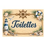 Plaque Toilettes 20 x 15 cm d�coration marine porte WC