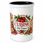 Pot � ustensiles c�ramique tomates et basilic 13 cm