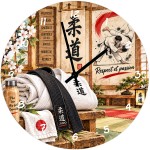 Horloge judo en verre 29 cm cadeau judoka et passionn�