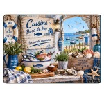 Planche en verre cuisine bord de mer 29 x 20 cm