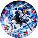 Horloge en verre hockey sur glace 29 cm joueur avec palet