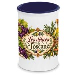 Pot � ustensiles cuisine c�ramique 13 cm d�cor Toscane