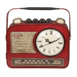 Bote  clefs Poste radio avec horloge rouge Vintage