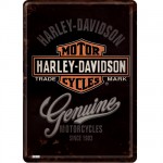 Carte postale métallique Harley Davidson