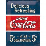 Plaque mtallique Coca-cola Delicious Refreshing
