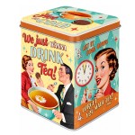 Bo�te � th� r�tro ann�es 50 en m�tal 7,5 x 9,5 cm