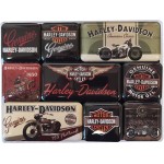 9 Mini Aimants Harley Davidson Vintage