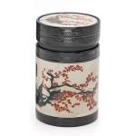 Bo�te � th� fleurs de cerisier 150 g finition rouge