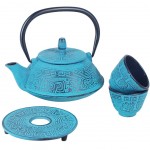 Coffret pour 2 - Théière Japonaise en fonte bleu Coffret pour 2 - Théière Japonaise en fonte bleu