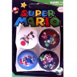 Lot de 4 badges Nintendo Super Mario
