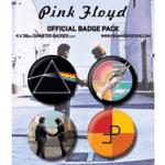 Lot de 4 badges Pink Floyd