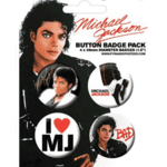 Lot de 4 badges Mickael Jackson Bad