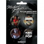 Lot de 4 badges Mickael Jackson King Of Pop