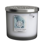 Bougie ellipse 2 mches Flocons Givrs  Heart and Home