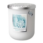 Grande bougie  la cire de soja flocons givrs