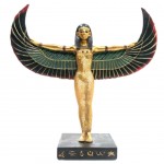 Statue Isis debout en résine or Statue Isis debout en résine or
