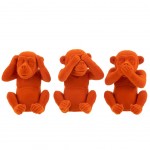 Figurines en résine Orange - Les Singes de la Sagesse Figurines en résine Orange - Les Singes de la Sagesse