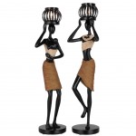 Set de 2 photophores figurines Africaines