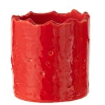 Cache pot fiesta rouge en cramique 15 cm