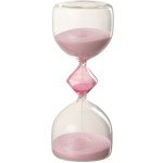 Sablier de dcoration en verre et sable rose - 10 Minutes