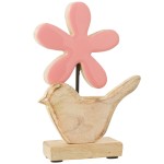 Figurine oiseau et fleur en bois de rose