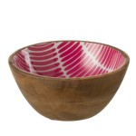 Bol en manguier dcor rose et blanc 17 cm