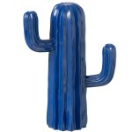Cactus dcoratif en rsine bleue 28 cm