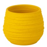 Cache pot fiesta jaune en cramique 14 cm