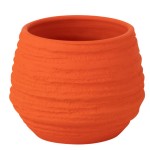 Cache pot fiesta orange en cramique 14 cm