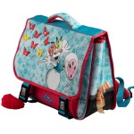 Cartable scolaire diddl bleu papillons et fleurs 38 cm