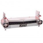 Malle coffre de voiture US en mtal rose 143 cm
