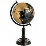 Dcoration globe terrestre noir et or