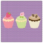 Set de 4 dessous de verres carrs 3 cupcakes by Cbkreation
