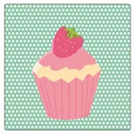 Set de 4 dessous de verres carrs Cupcakes by Cbkreation