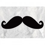 Tapis de souris Moustache sur papier froissé 27 x 19 cm