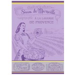 Torchon de cuisine en coton jacquard violet - Provence