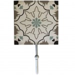Petit porte torchons Blanc et Gris en bois  suspendre