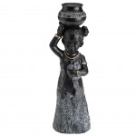 Statuette décorative fillette africaine 25.5 cm