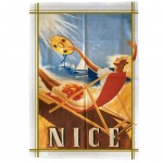 Torchon de cuisine rectangulaire en coton Nice Torchon de cuisine rectangulaire en coton Nice