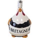 Tirelire poule bretonne noire en cramique 16 cm