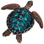 Tortue de mer multicolore en métal à suspendre Tortue de mer multicolore en métal à suspendre