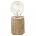 Lampe Pavé de bois clair et ampoule néo-vintage Lampe Pavé de bois clair et ampoule néo-vintage