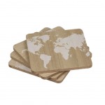 4 dessous de verres Mappemonde