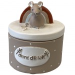 56217 - Boite à dents de lait arc en ciel et souris - Beige 56217 - Boite à dents de lait arc en ciel et souris - Beige