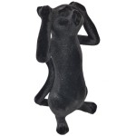 Figurine chat en résine Noire Floquée - N'entend Rien