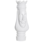Figurine pice d'chec roi en rsine blanche 39 cm